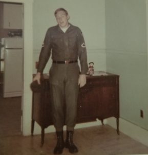 Soldier in Army Uniform Fatigues 1968